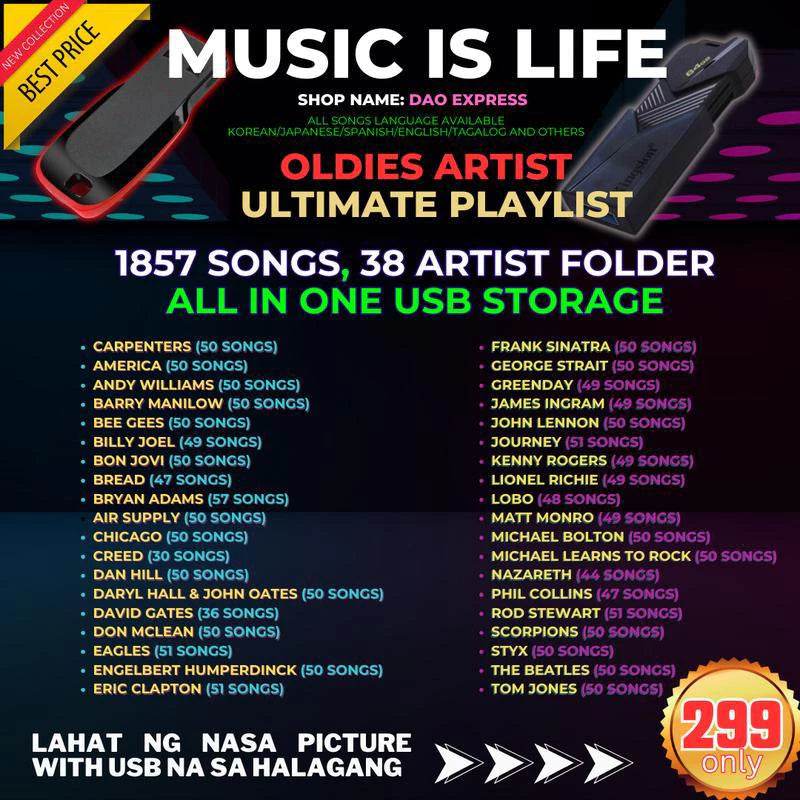 USB FLASHDRIVE WITH SONGS/MUSIC 3000 FILES MP3 320KBPS HIGHEST QUALITY FREE OTG ADAPTER
