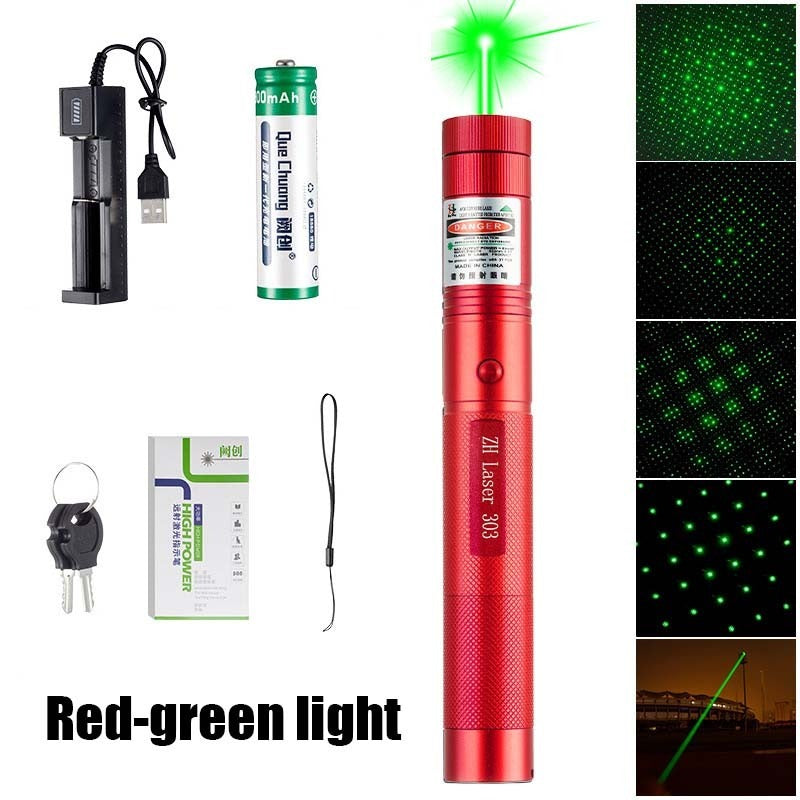 Rechargeable Green Laser Pointers 532nm High Power Laser 303 Laser Flashlight