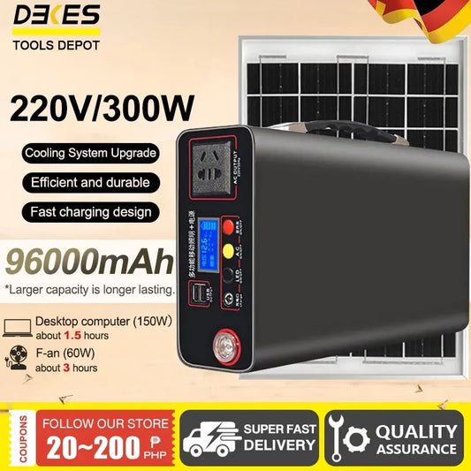 Power Station 220V 300W Power Station Multi-Function Portable Big Capacity Solar Generator